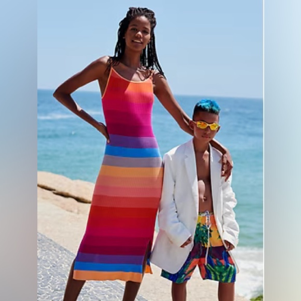 Banana Republic Limited Edition Pride Rainbow Sweater Midi Dress Size Medium